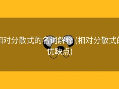 相对分散式的名词解释 (相对分散式的优缺点)