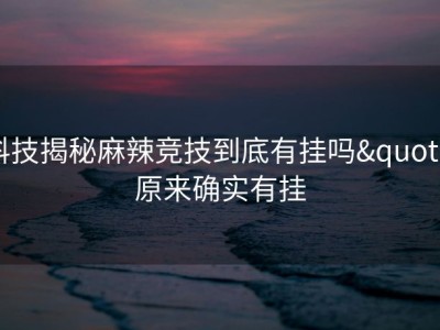 科技揭秘麻辣竞技到底有挂吗"”原来确实有挂