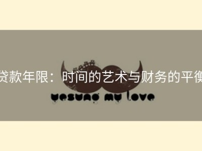 贷款年限：时间的艺术与财务的平衡