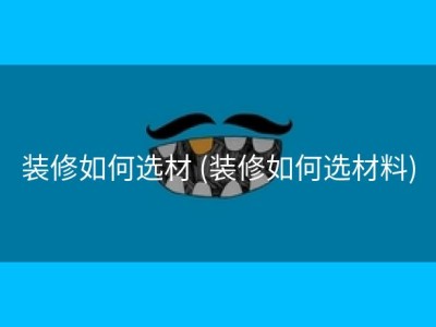 装修如何选材 (装修如何选材料)