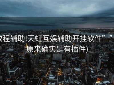 教程辅助!天虹互娱辅助开挂软件””(原来确实是有插件)