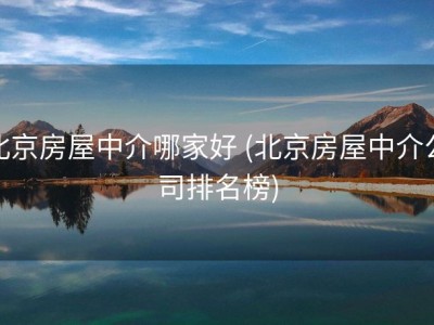 北京房屋中介哪家好 (北京房屋中介公司排名榜)
