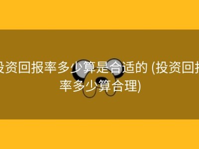投资回报率多少算是合适的 (投资回报率多少算合理)