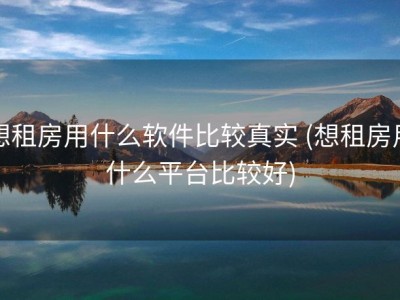 想租房用什么软件比较真实 (想租房用什么平台比较好)
