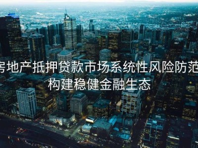 房地产抵押贷款市场系统性风险防范：构建稳健金融生态