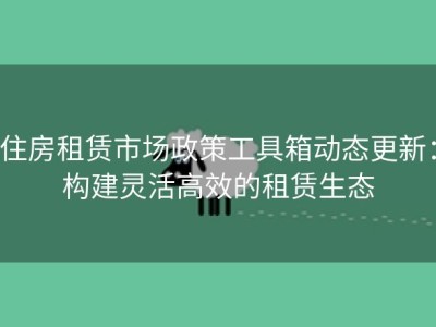 住房租赁市场政策工具箱动态更新：构建灵活高效的租赁生态