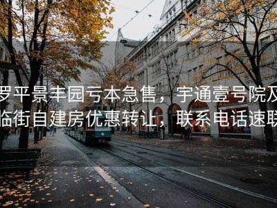 罗平景丰园亏本急售，宇通壹号院及临街自建房优惠转让，联系电话速联