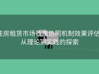住房租赁市场政策协同机制效果评估：从理论到实践的探索