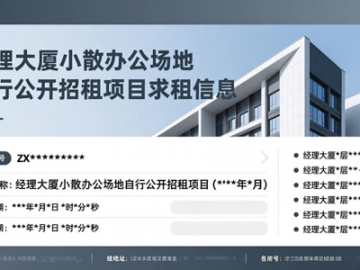 经理大厦小散办公场地自行公开招租项目求租信息