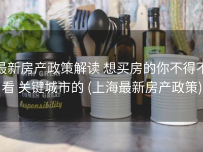 最新房产政策解读 想买房的你不得不看 关键城市的 (上海最新房产政策)