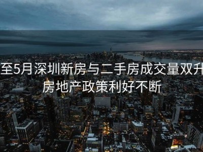 1至5月深圳新房与二手房成交量双升，房地产政策利好不断