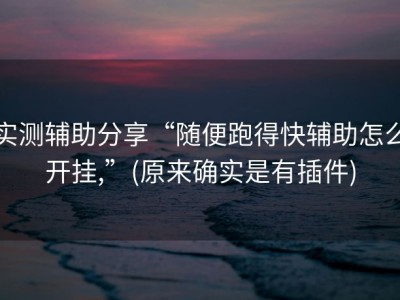 实测辅助分享“随便跑得快辅助怎么开挂,”(原来确实是有插件)