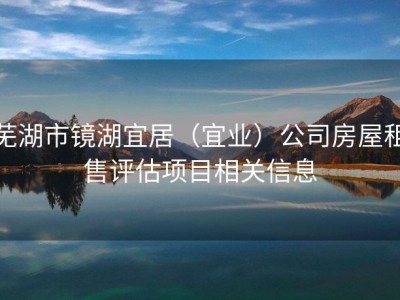 芜湖市镜湖宜居（宜业）公司房屋租售评估项目相关信息