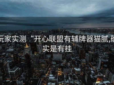 玩家实测“开心联盟有辅牌器猫腻,确实是有挂