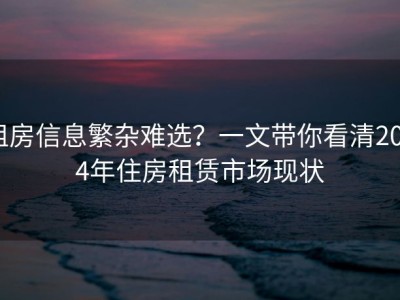 租房信息繁杂难选？一文带你看清2024年住房租赁市场现状
