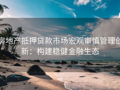 房地产抵押贷款市场宏观审慎管理创新：构建稳健金融生态
