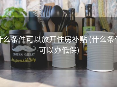 什么条件可以放开住房补贴 (什么条件可以办低保)