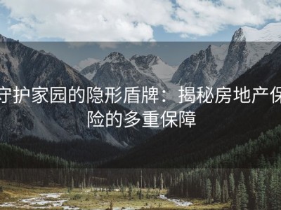 守护家园的隐形盾牌：揭秘房地产保险的多重保障