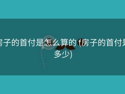 房子的首付是怎么算的 (房子的首付是多少)
