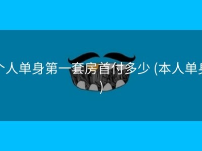 个人单身第一套房首付多少 (本人单身)