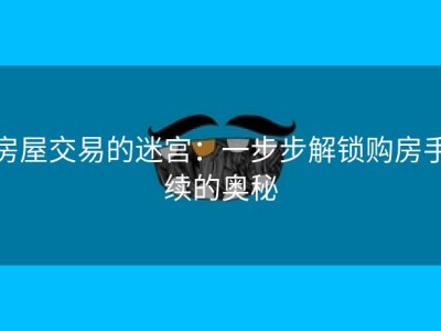 房屋交易的迷宫：一步步解锁购房手续的奥秘