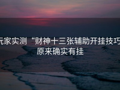 玩家实测“财神十三张辅助开挂技巧”原来确实有挂