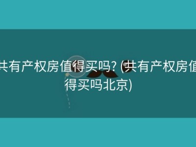 共有产权房值得买吗? (共有产权房值得买吗北京)
