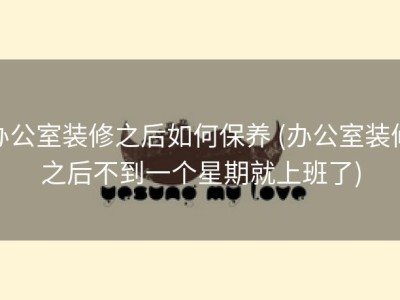 办公室装修之后如何保养 (办公室装修之后不到一个星期就上班了)