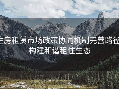 住房租赁市场政策协同机制完善路径：构建和谐租住生态