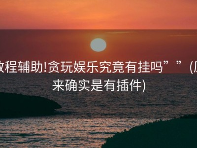 教程辅助!贪玩娱乐究竟有挂吗””(原来确实是有插件)