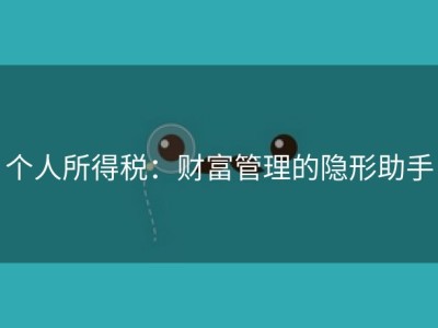 个人所得税：财富管理的隐形助手