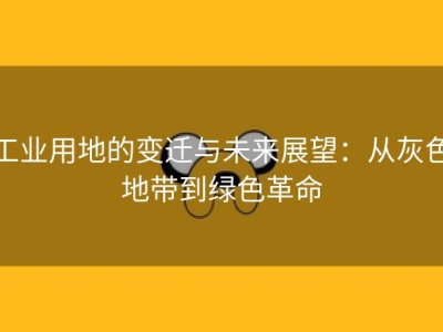 工业用地的变迁与未来展望：从灰色地带到绿色革命
