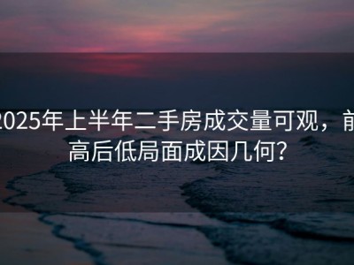 2025年上半年二手房成交量可观，前高后低局面成因几何？