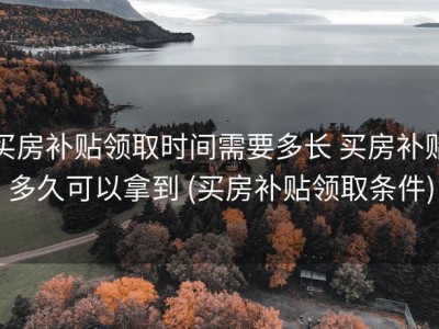 买房补贴领取时间需要多长 买房补贴多久可以拿到 (买房补贴领取条件)
