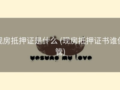 现房抵押证是什么 (现房抵押证书谁保管)