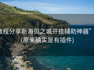 教程分享新海贝之城开挂辅助神器””(原来确实是有插件)