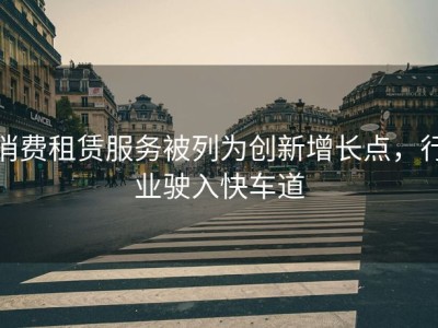 消费租赁服务被列为创新增长点，行业驶入快车道