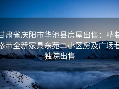 甘肃省庆阳市华池县房屋出售：精装修带全新家具东苑二小区房及广场巷独院出售