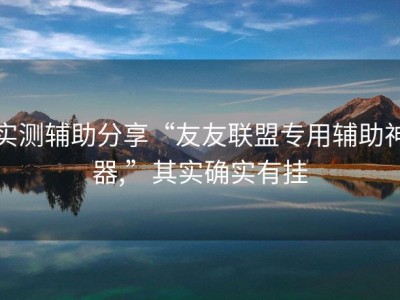 实测辅助分享“友友联盟专用辅助神器,”其实确实有挂