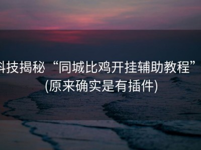 科技揭秘“同城比鸡开挂辅助教程””(原来确实是有插件)