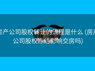 房产公司股权转让的流程是什么 (房产公司股权冻结影响交房吗)