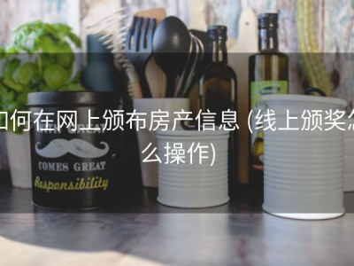 如何在网上颁布房产信息 (线上颁奖怎么操作)