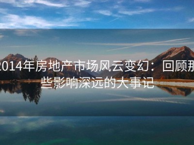 2014年房地产市场风云变幻：回顾那些影响深远的大事记