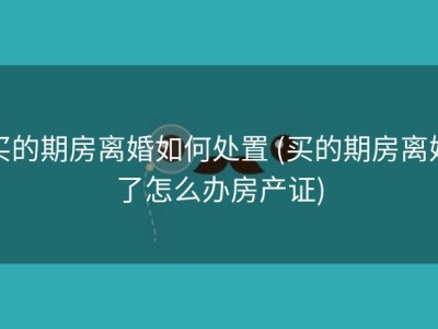 买的期房离婚如何处置 (买的期房离婚了怎么办房产证)
