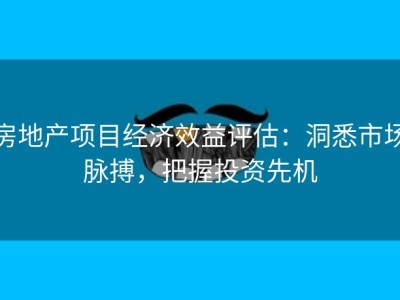 房地产项目经济效益评估：洞悉市场脉搏，把握投资先机