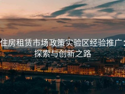 住房租赁市场政策实验区经验推广：探索与创新之路