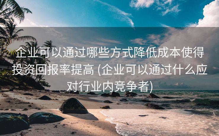 企业可以通过哪些方式降低成本使得投资回报率提高 (企业可以通过什么应对行业内竞争者)