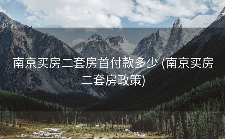 南京买房二套房首付款多少 (南京买房二套房政策)