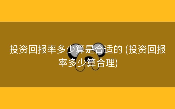 投资回报率多少算是合适的 (投资回报率多少算合理)