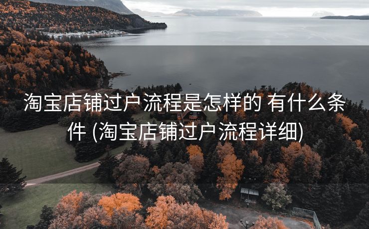 淘宝店铺过户流程是怎样的 有什么条件 (淘宝店铺过户流程详细)